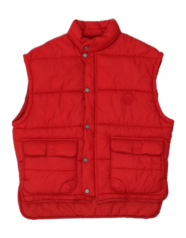 OIL COMPANY Mens Padded Gilet UK 36 Small Red Polyester