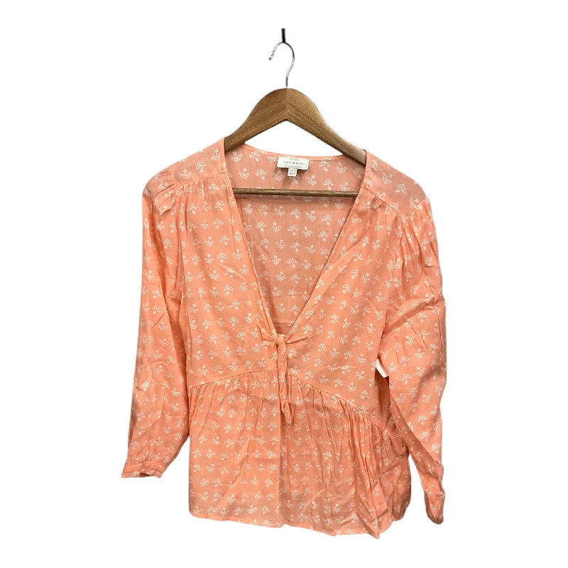 Active Comfort Top Long Sleeve By Lucky Brand In Peach, Size: Xl