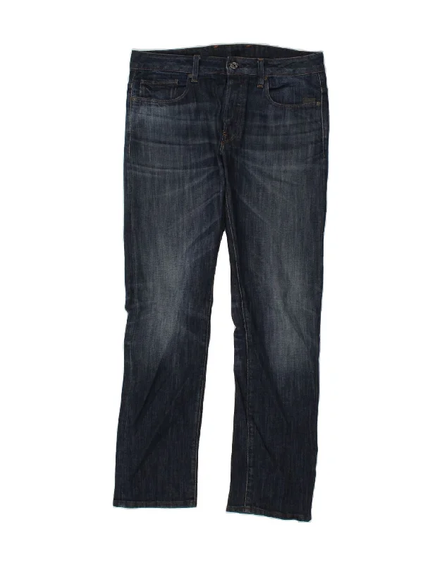 G-STAR Mens Straight Jeans W32 L34 Navy Blue Cotton