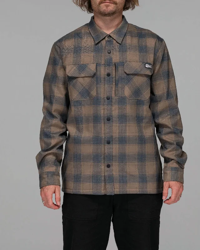 Soft Fabrics Fathom L/S Tech Shacket - Pewter