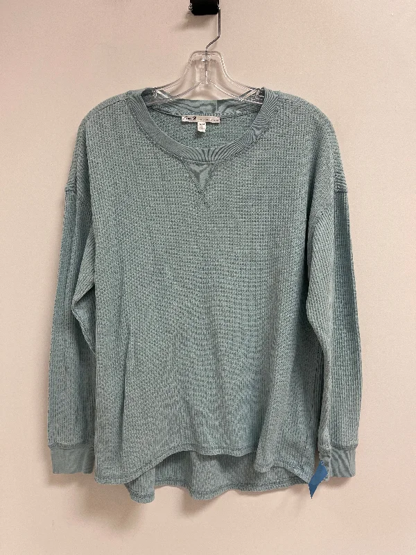 Easygoing Fashion Top Long Sleeve By Seven 7 In Blue, Size: M