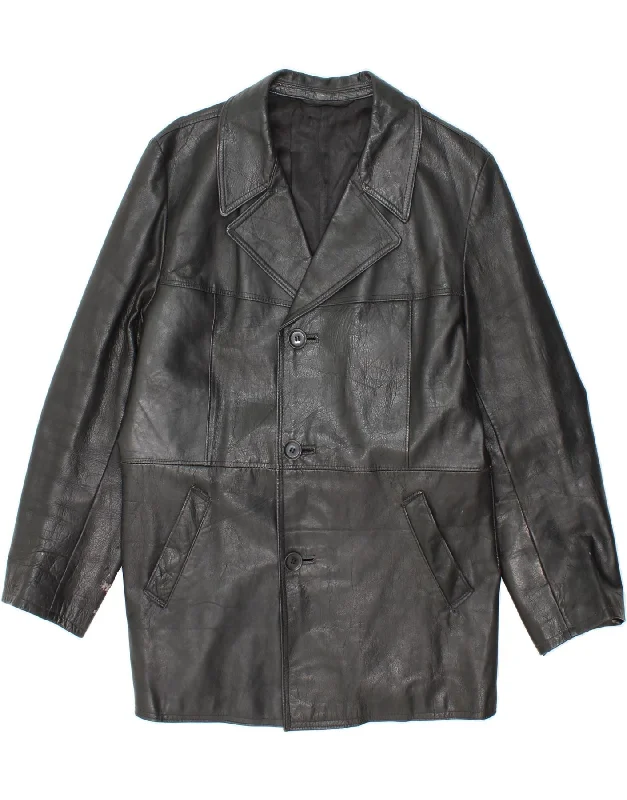 Relaxed Looks VINTAGE Mens Leather Jacket UK 36 Small Black