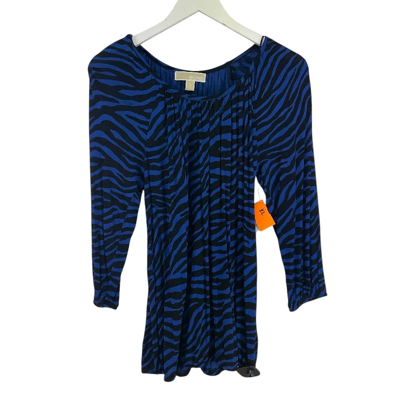 All-Day Wear Top Long Sleeve By Michael By Michael Kors In Blue, Size: M