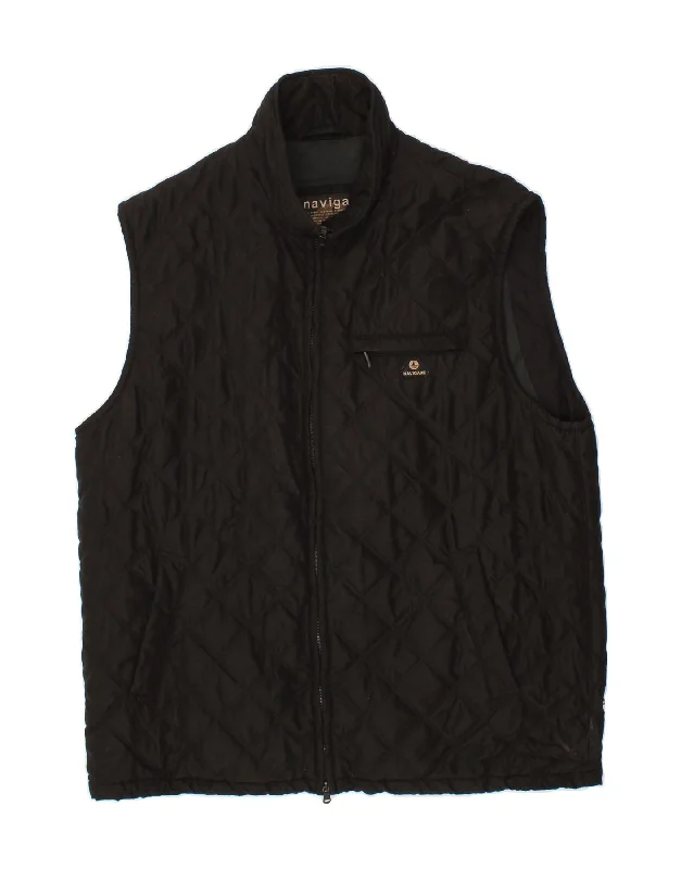 Essential Wardrobe NAVIGARE Mens Quilted Gilet UK 44 2XL Black
