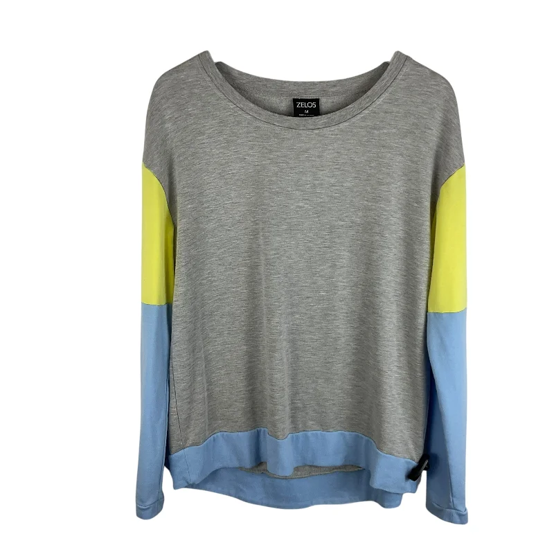 Trendy Apparel Top Long Sleeve By Zelos In Grey, Size: M