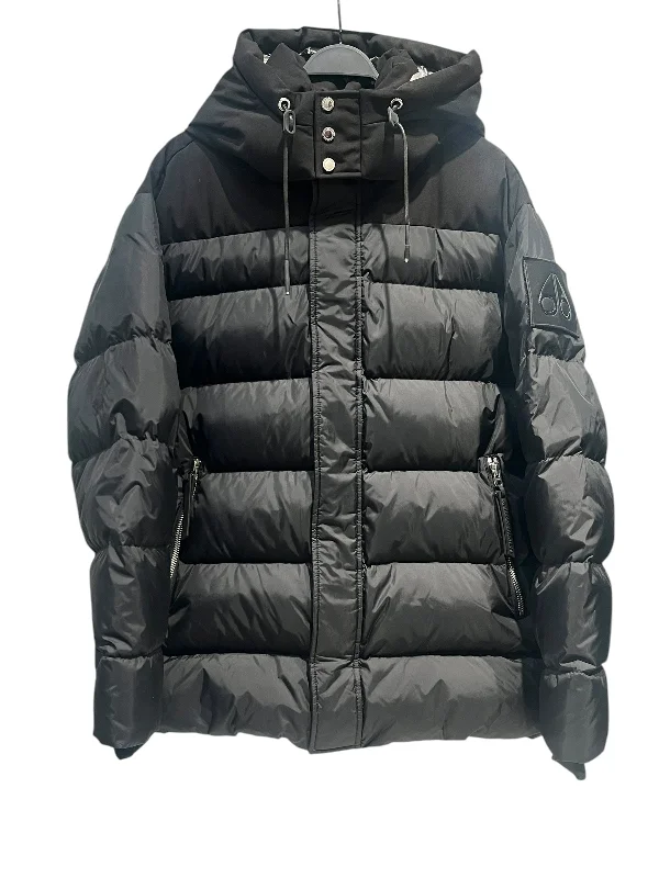 MOOSE KNUCKLES/Puffer Jkt/XL/Polyester/BLK/SILVER LINED HOODED PUFFY