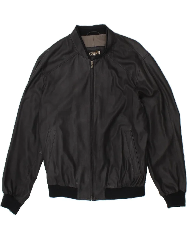 All-Purpose Wear CHRIST Mens Leather Jacket UK 40 Large Black Leather