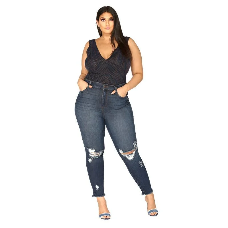 Hip Raise Plus Size Jeans