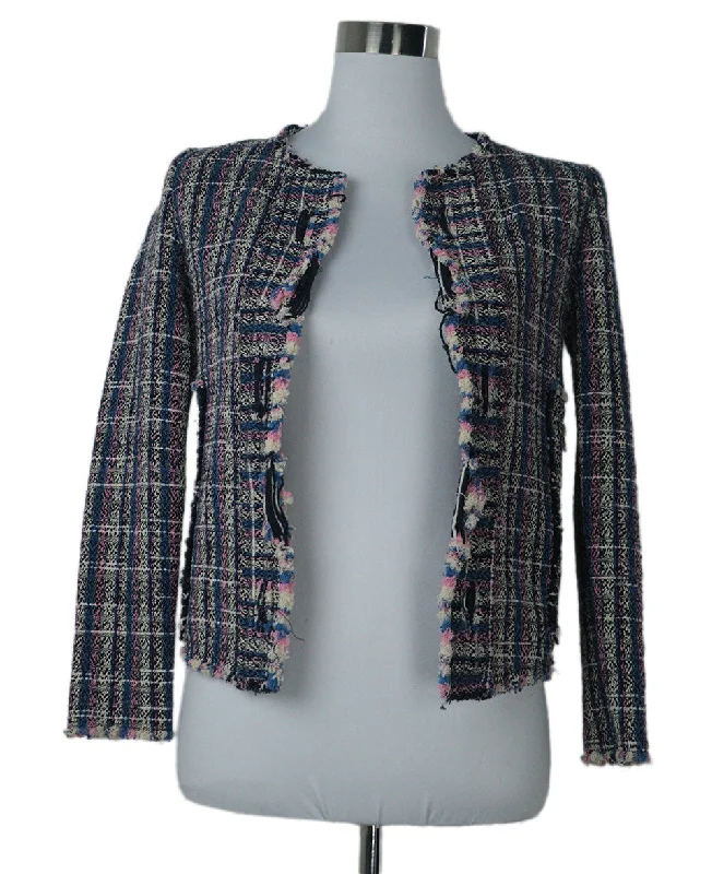 Smart Casual IRO Blue & Pink Cotton Jacket sz 2