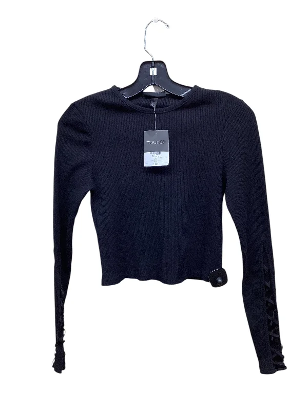 Top Long Sleeve By Topshop In Black, Size: M