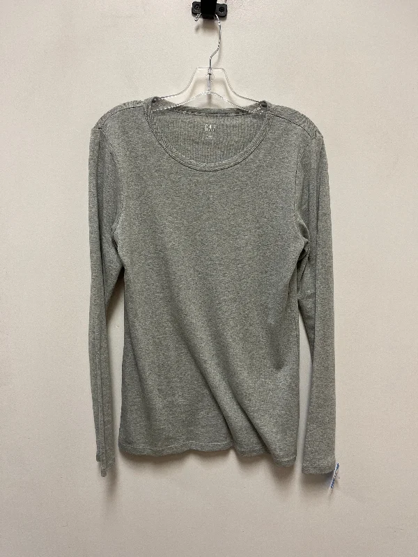 Premium Outfits Top Long Sleeve By Gap In Grey, Size: L