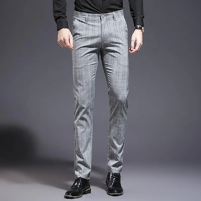 Everyday Wear Men's Formal Gingham Polyester Pants