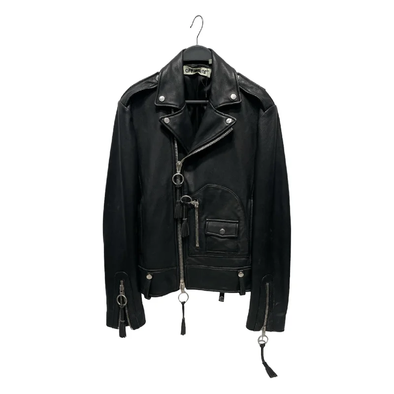 OFF-WHITE/Leather Jkt/XS/Lambskin/BLK/