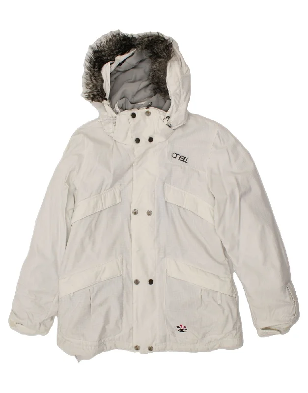 Street Gear O'NEILL Mens Hooded Windbreaker Jacket UK 38 Medium White Polyamide