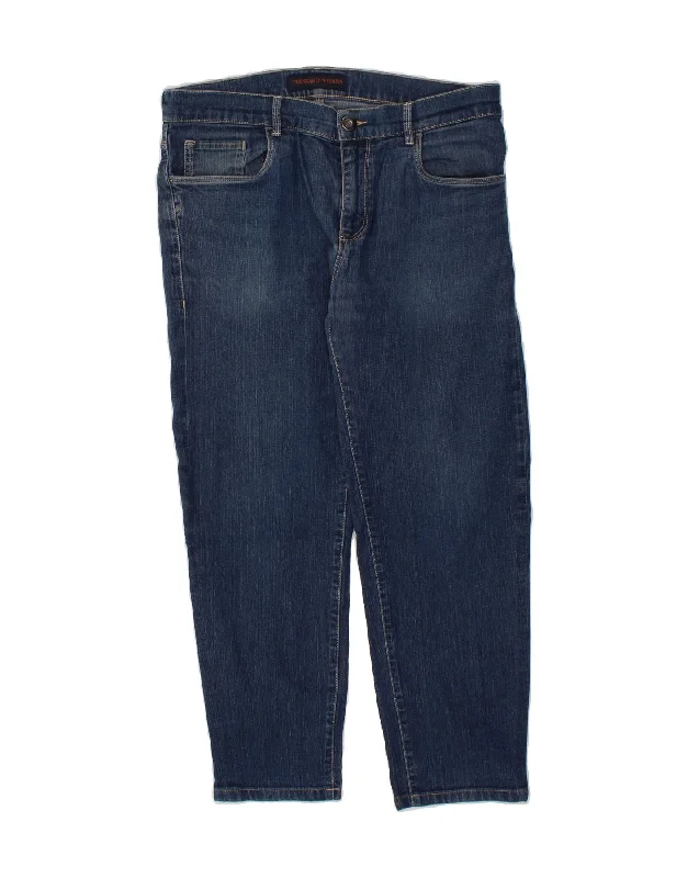 TRUSSARDI Mens Tapered Jeans W34 L26 Blue