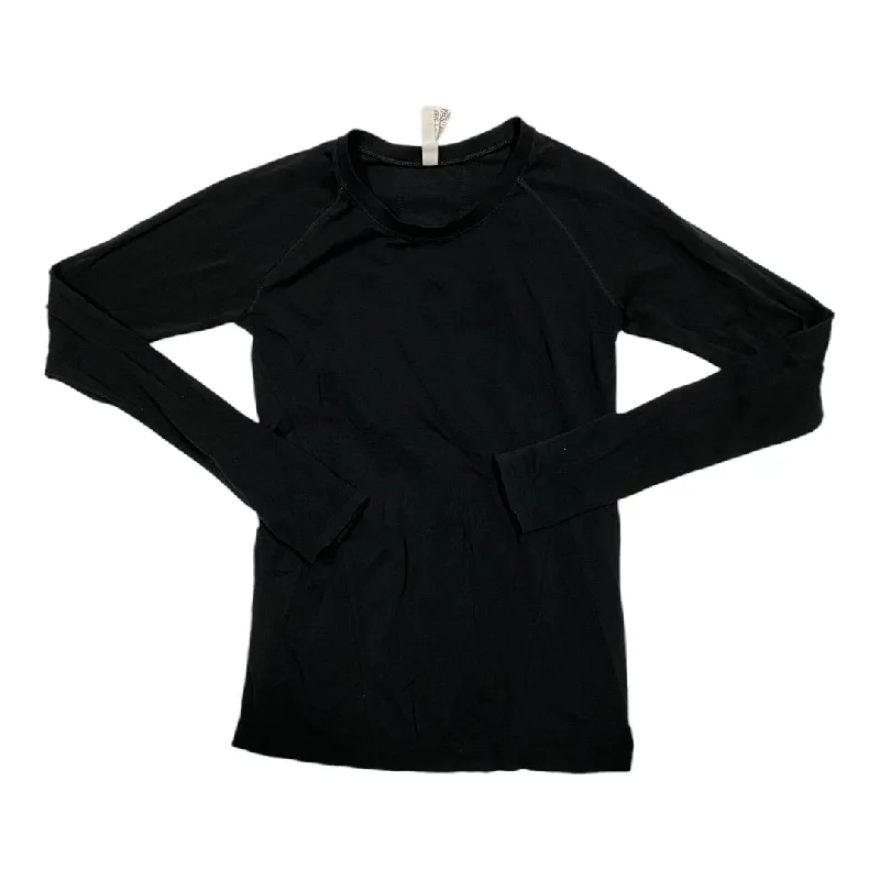 Active Wear Athletic Top Long Sleeve Crewneck By Athleta In Black, Size: S
