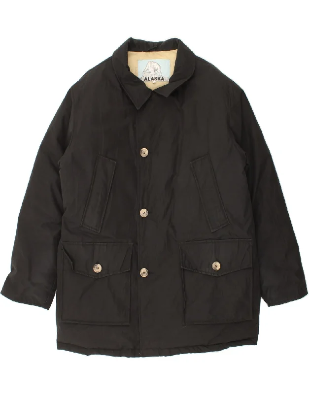 Casual Denim ALASKA Mens Loose Fit Padded Coat UK 38 Medium Black Cotton