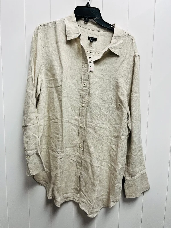 Versatile Outfits Top Long Sleeve By Talbots In Cream, Size: Xl