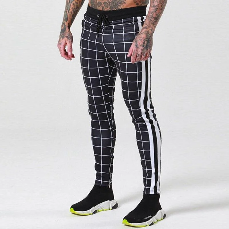 Men's Plaid Slim Fit Jogger Pants