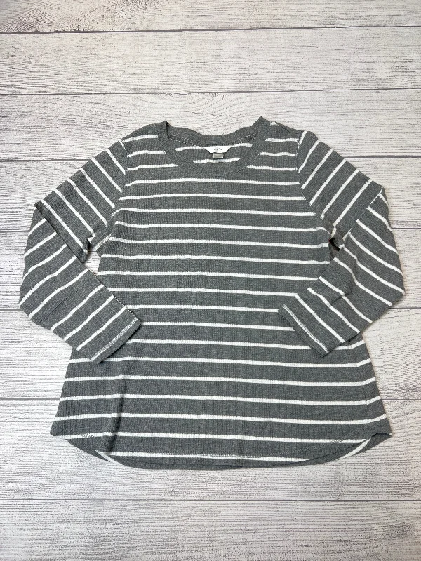 Everyday Essentials Top Long Sleeve By Cj Banks In Striped Pattern, Size: 1x