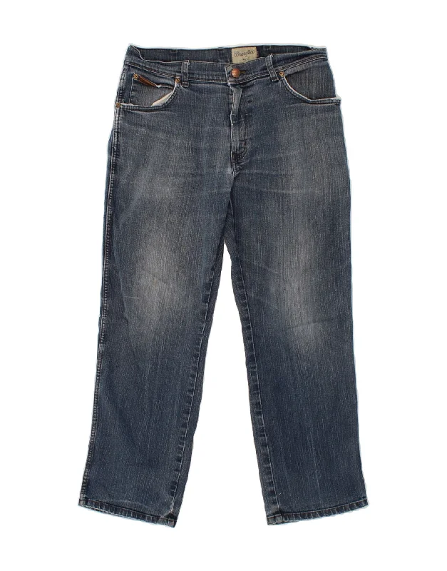 Minimalist Style WRANGLER Mens Texas Stretch Straight Jeans W34 L30 Blue Cotton
