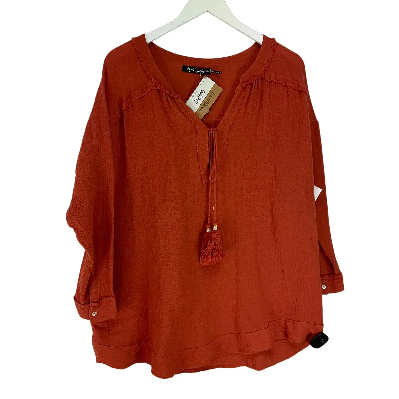 Timeless Apparel Top Long Sleeve By By Together In Orange, Size: M