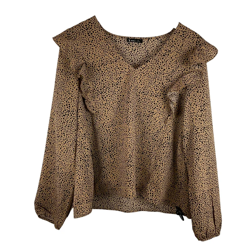 Easy Fashion Top Long Sleeve By Very J In Animal Print, Size: M
