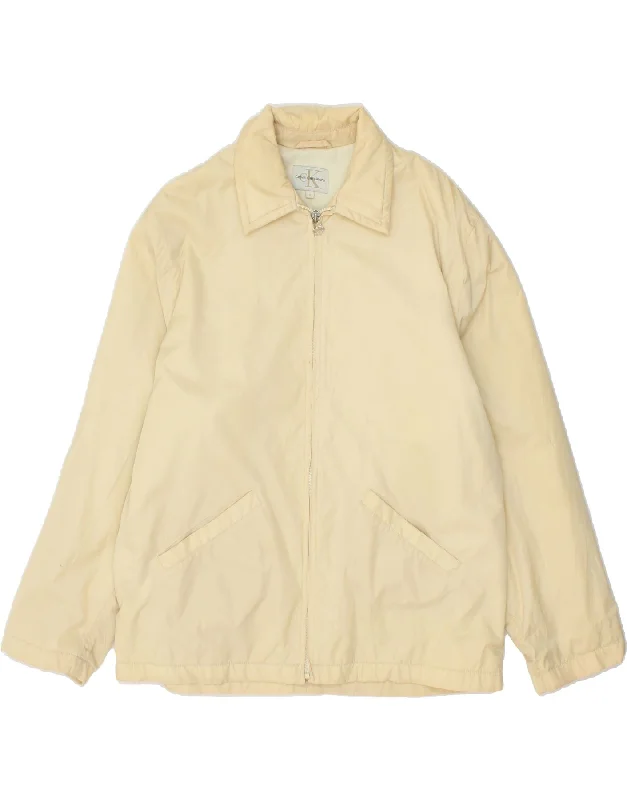 Timeless Style CALVIN KLEIN JEANS Mens Bomber Jacket UK 36 Small Beige Nylon