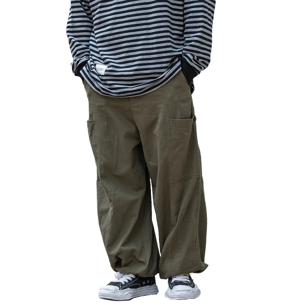 Cozy Fit Solid Color Safari Style Cargo Pants with Multi-Pocket Design