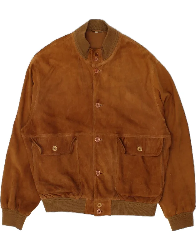 Cool Casuals CONBIPEL Mens Suede Bomber Jacket IT 56 3XL Brown Leather