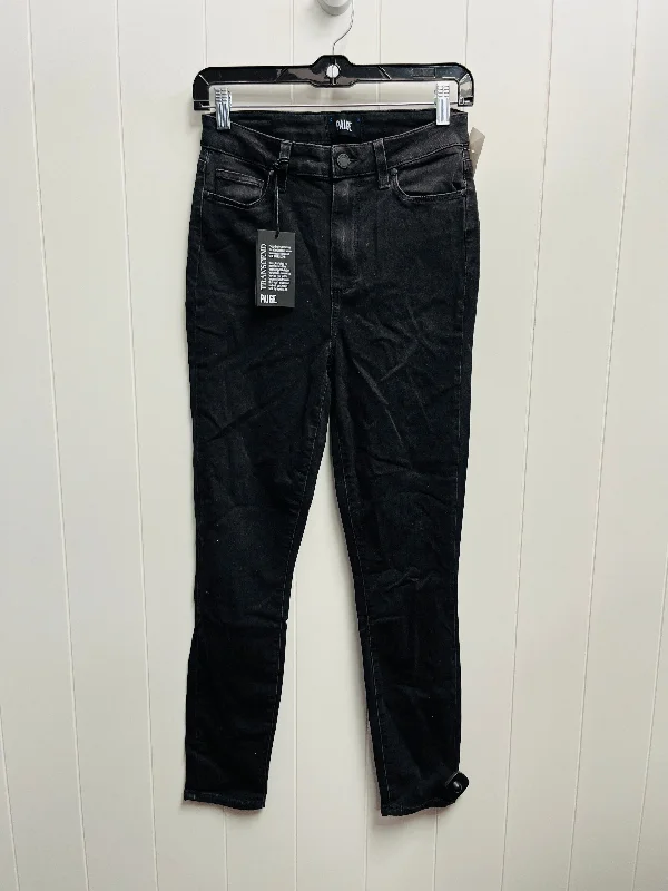 Sporty Chic Black Denim Jeans Skinny Paige, Size 6