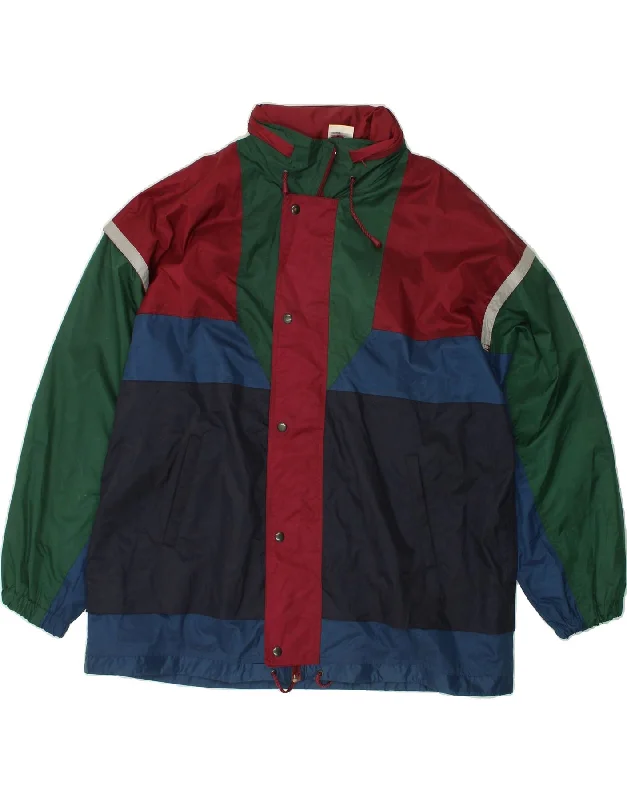 Smart Casual VINTAGE Mens Hooded Windbreaker Jacket UK 42 XL Multicoloured Colourblock Smart Casual VINTAGE Mens Hooded Windbreaker Jacket UK 42 XL Multicoloured Colourblock