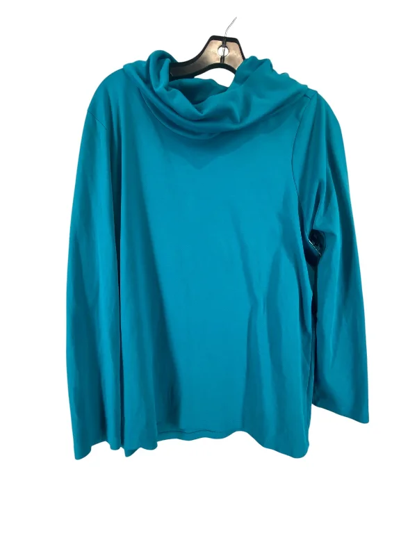Urban Outfits Top Long Sleeve By L.l. Bean In Aqua, Size: 1x