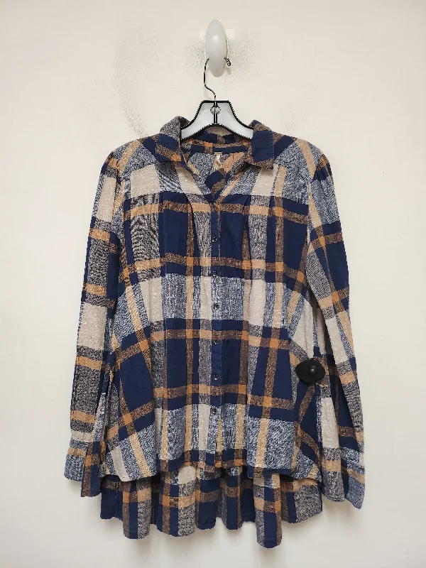 Timeless Apparel Top Long Sleeve By Free People In Plaid Pattern, Size: Xs