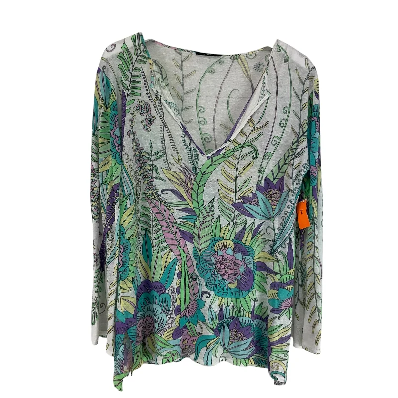 Cool Comfort Top Long Sleeve By Tahari In Purple, Size: M