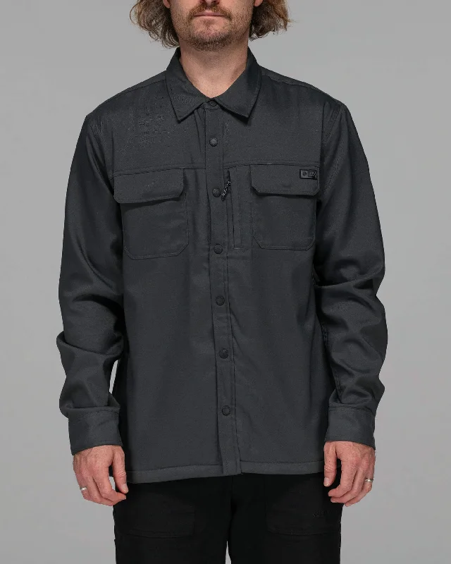 Comfortable Style Fathom L/S Tech Shacket - Charcoal