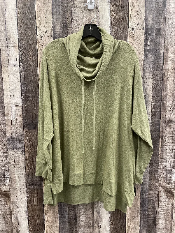 Top Long Sleeve By Cmf In Green, Size: 1x