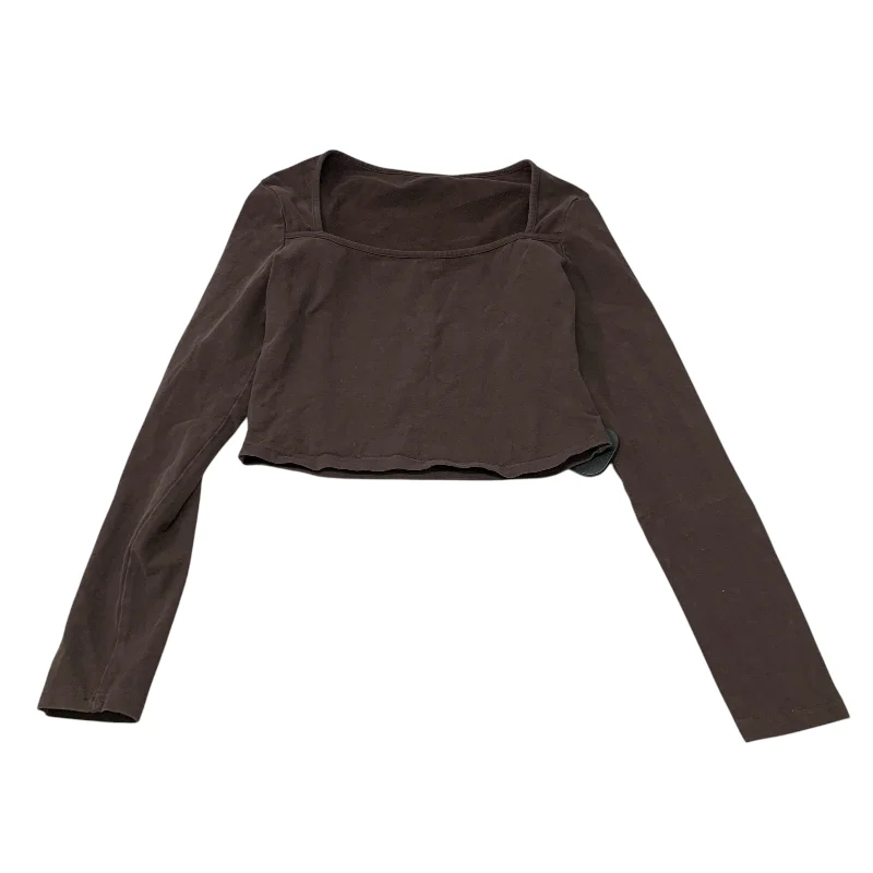 Versatile Looks Top Long Sleeve By Shein In Brown, Size: M
