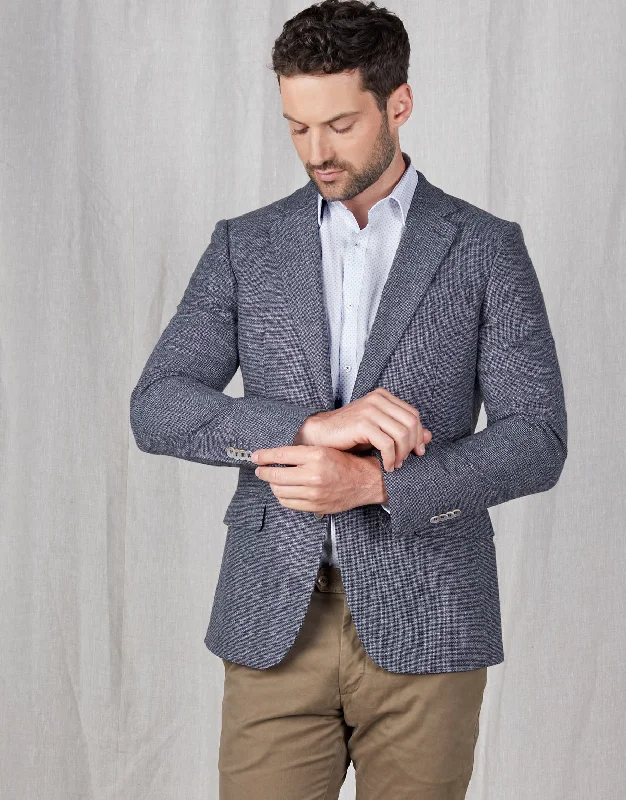 Smart Casual Wear Hawker Blue Basket Weave Blazer
