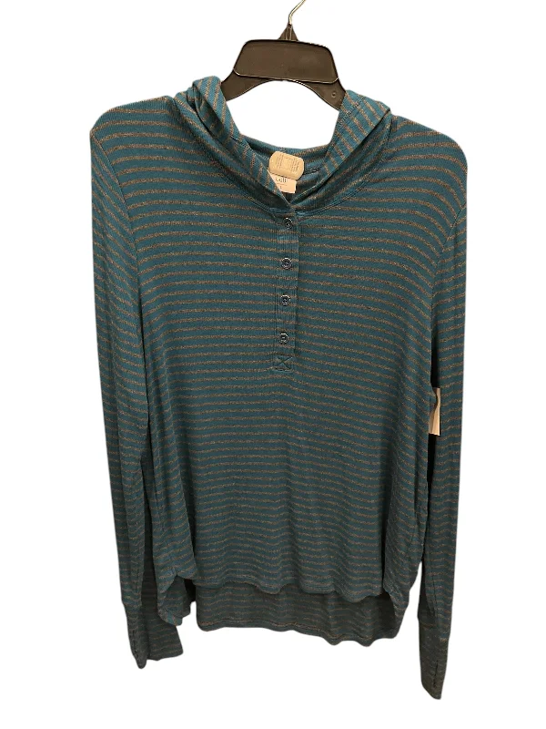 Urban Look Top Long Sleeve By Cabi In Striped Pattern, Size: L