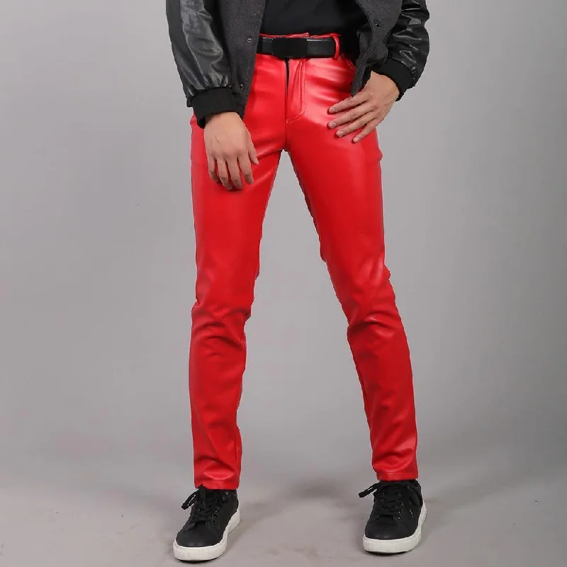 Modern Comfort Men's Spring Light Weight Faux Leather Pants