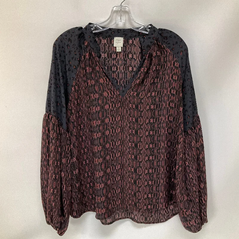 Basic Fashion Top Long Sleeve By Anthropologie In Multi-colored, Size: M