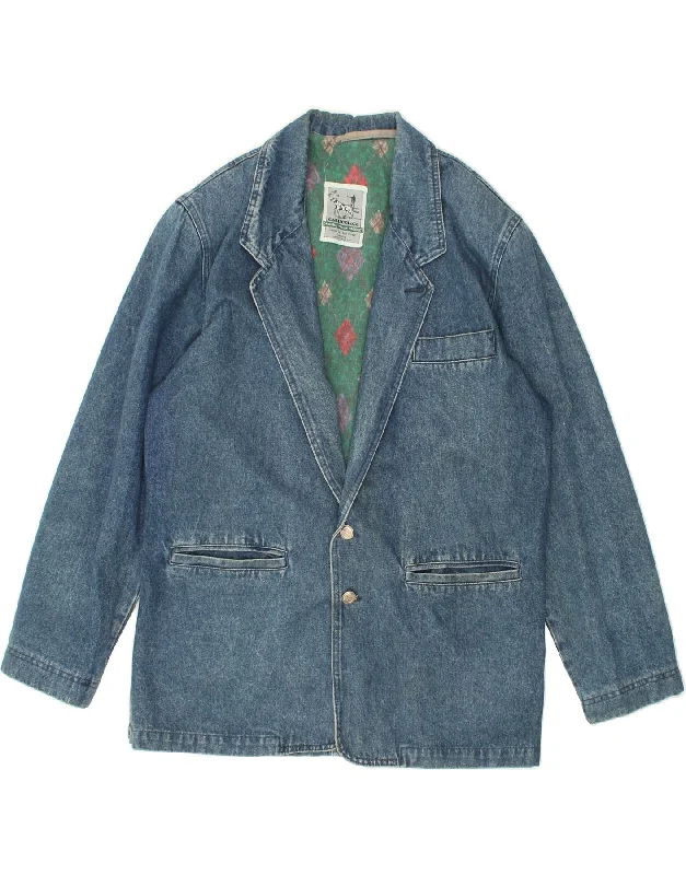 Relaxed Wardrobe CASUCCI Mens Denim Jacket UK 42 XL Blue Cotton