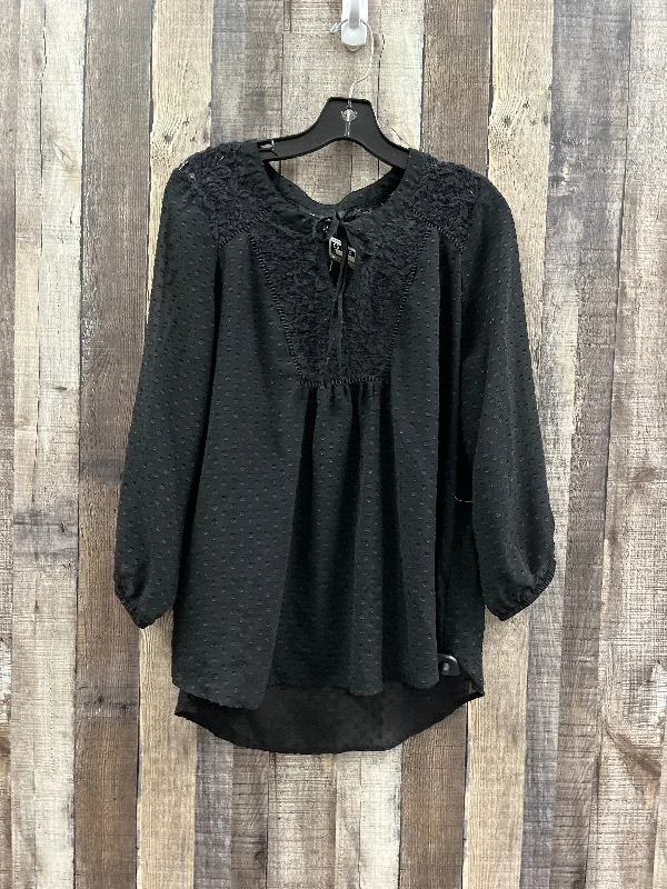 Smart Casual Top Long Sleeve By Zac And Rachel In Black, Size: Xl