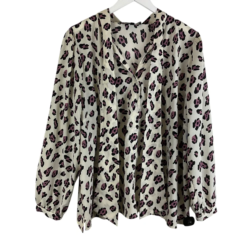 Functional Wear Top Long Sleeve By Eloquii In Animal Print, Size: 20