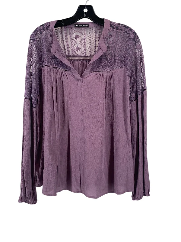 Sporty Styles Top Long Sleeve By Harlowe & Graham In Purple, Size: S
