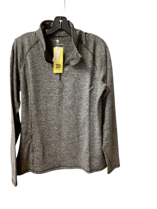 Fashion Comfort Athletic Top Long Sleeve Collar By All In Motion In Black, Size: L