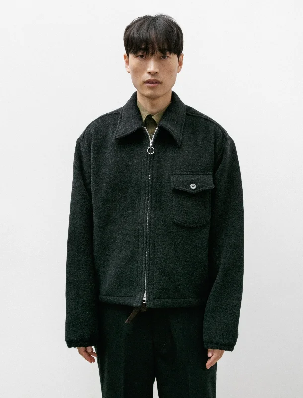 Versatile Outfits Shell Blouson Charcoal Wool