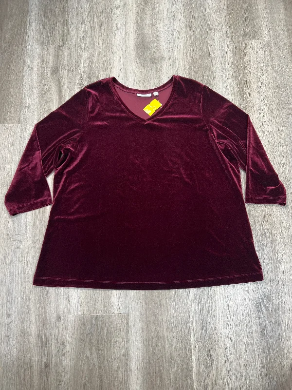 Street Gear Top 3/4 Sleeve By Susan Graver In Red, Size: Xl
