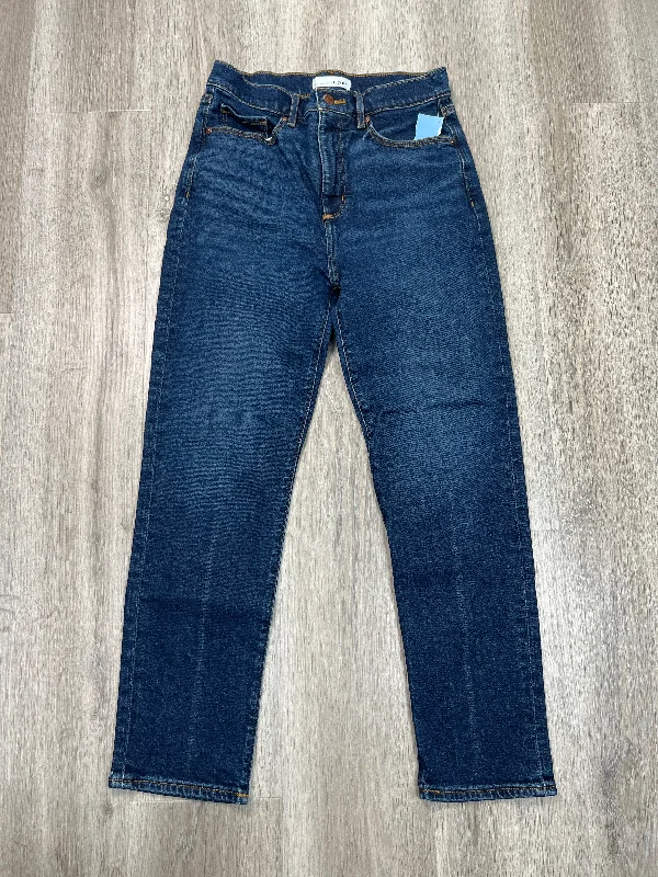 Stylish Comfort Jeans Straight By Loft In Blue Denim, Size: 4
